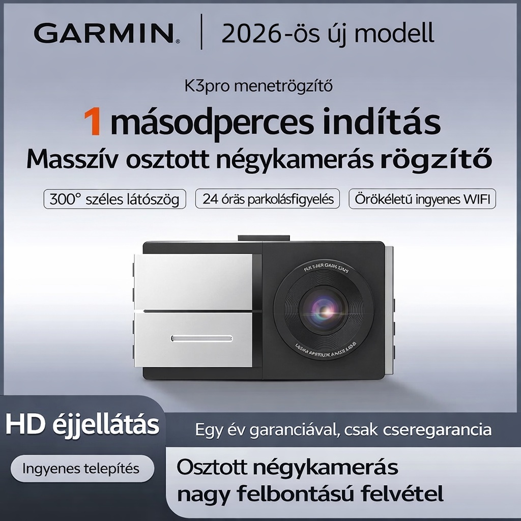 Ötlencsés Sentinel módú DVR parkolófelügyelet 2026 Új modell 360°-os panoráma nézettel és első és hátsó kettős kamerákkal