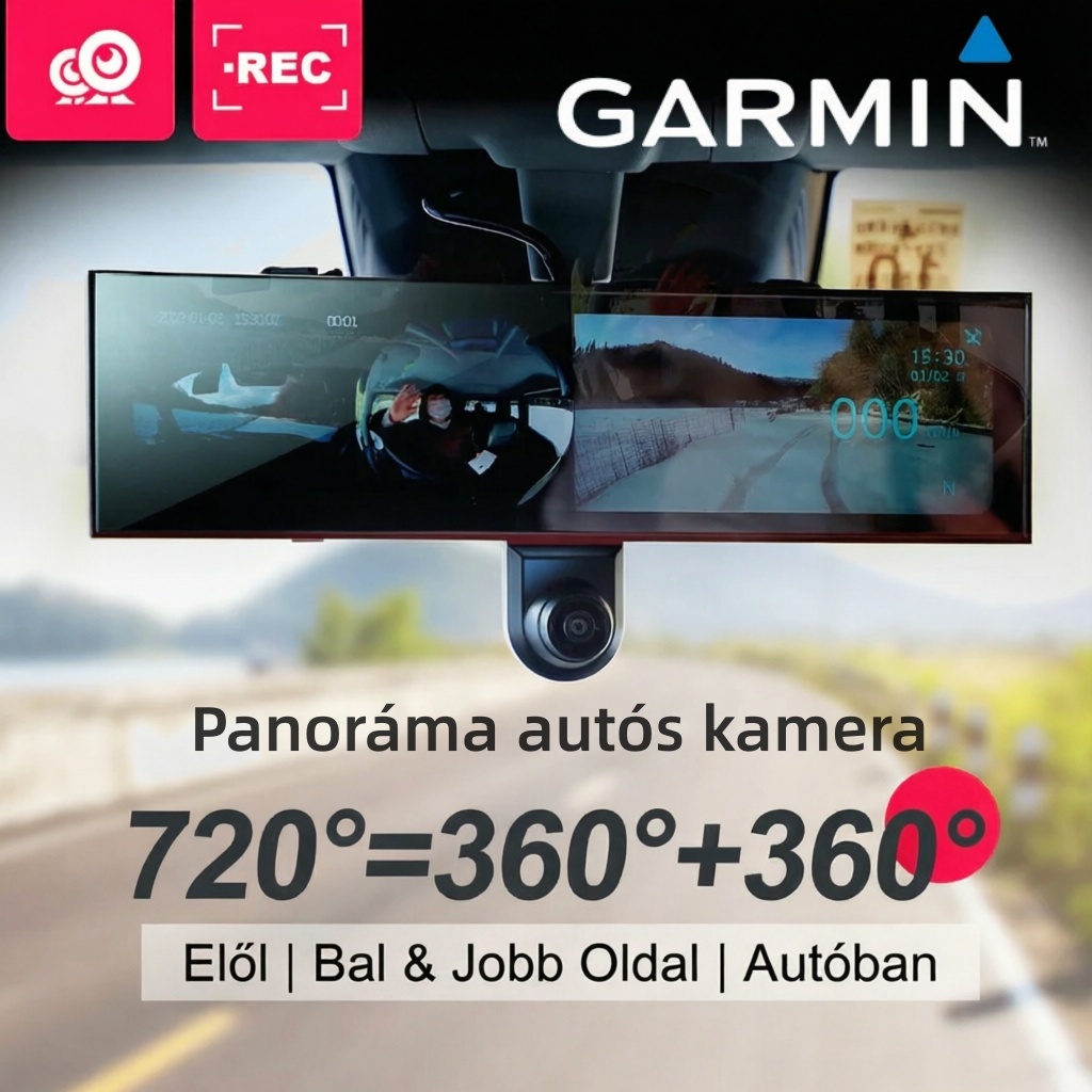 720°-os panoráma visszapillantó tükör autós kamera | AKY-V720S