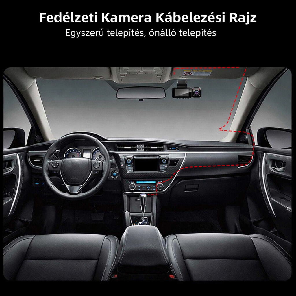Garmin™ 4 csatornás autós kamera elöl, balra, jobbra és hátul, elöl és hátul belül, 360°-os panorámafelvétel HD autós kamerákkal, éjjellátóval，24 órás parkolófelügyelet