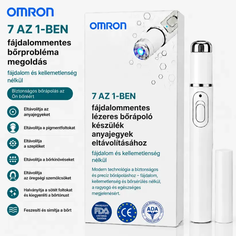 Omron™ többfunkciós anyajegyeltávolító toll az egész testre – a legújabb 2026-os modell. Fájdalommentes, nem invazív megoldás a bőrápoláshoz. Lehetővé teszi az anyajegyek gyors eltávolítását otthona kényelméből, hegesedés nélkül. Az USA-ban készült.