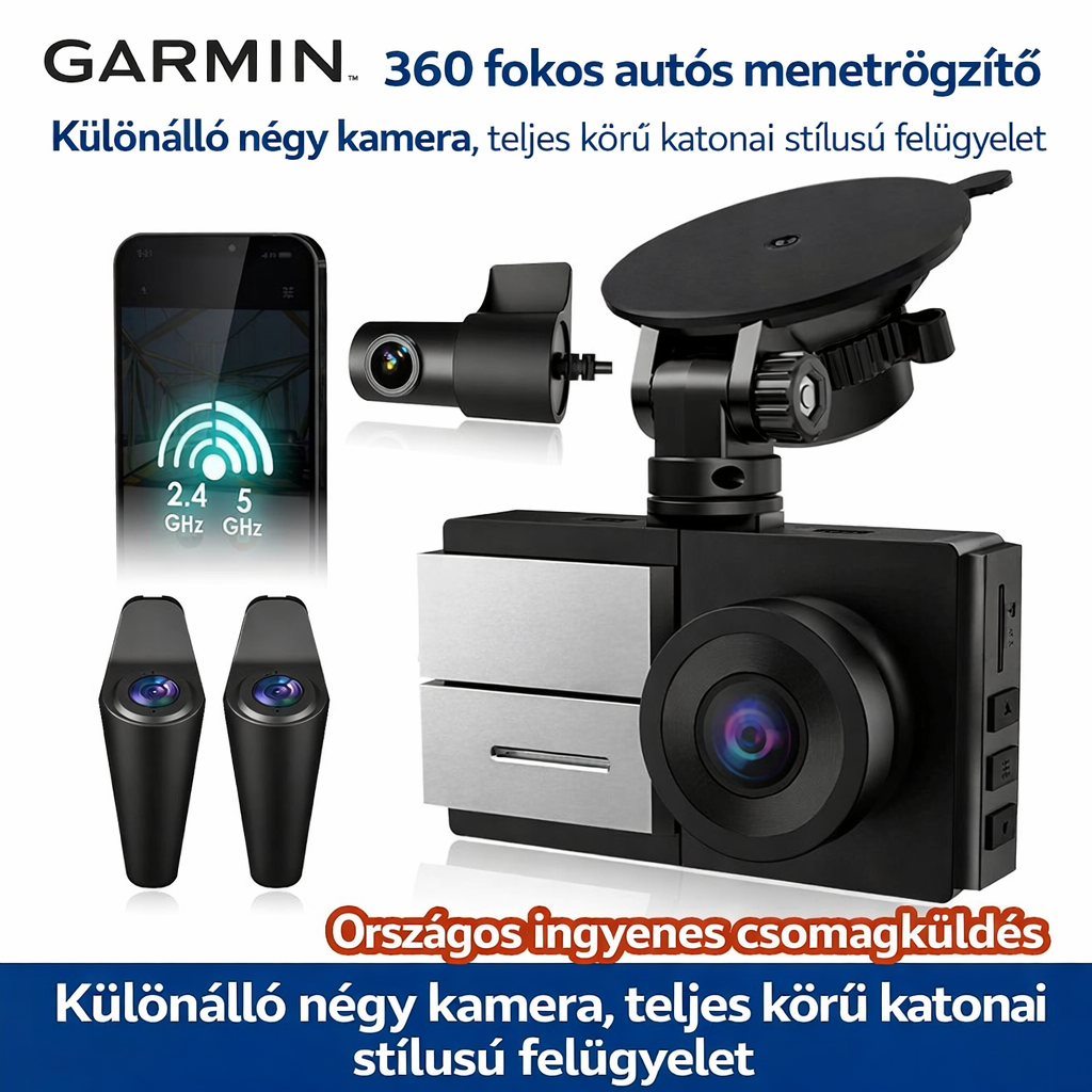 Ötlencsés Sentinel módú DVR parkolófelügyelet 2026 Új modell 360°-os panoráma nézettel és első és hátsó kettős kamerákkal