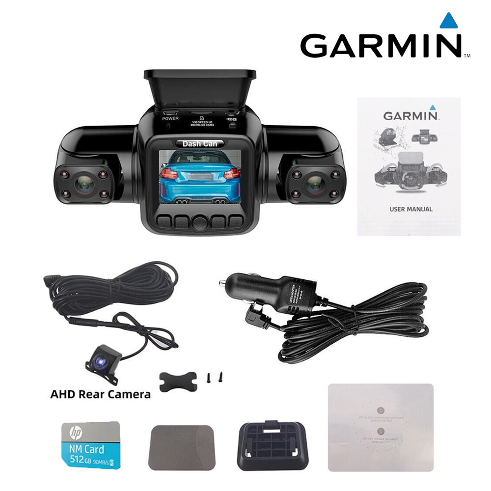 Garmin 4 csatornás autós kamera elöl, balra, jobbra és hátul, elöl és hátul belül, 360°-os panorámafelvétel HD autós kamerákkal, éjjellátóval
