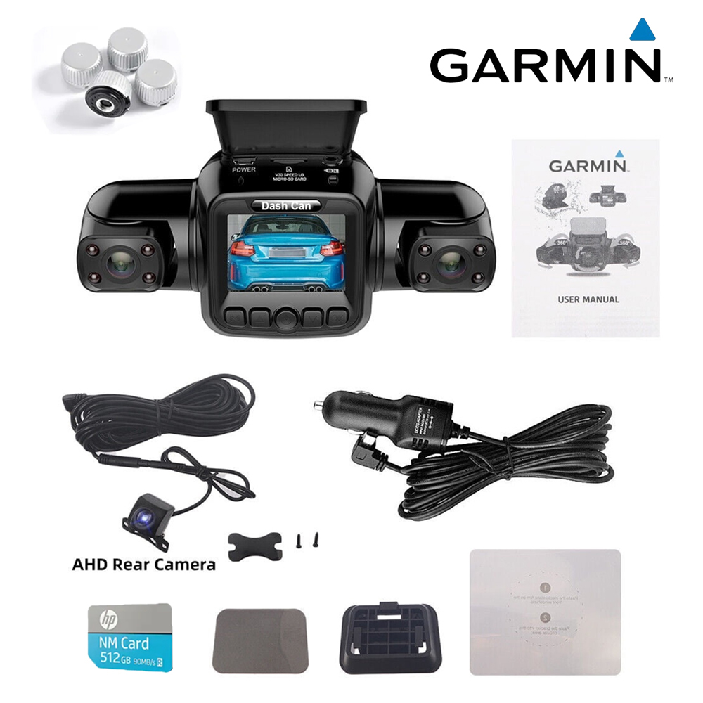 Garmin 4 csatornás autós kamera elöl, balra, jobbra és hátul, elöl és hátul belül, 360°-os panorámafelvétel HD autós kamerákkal, éjjellátóval