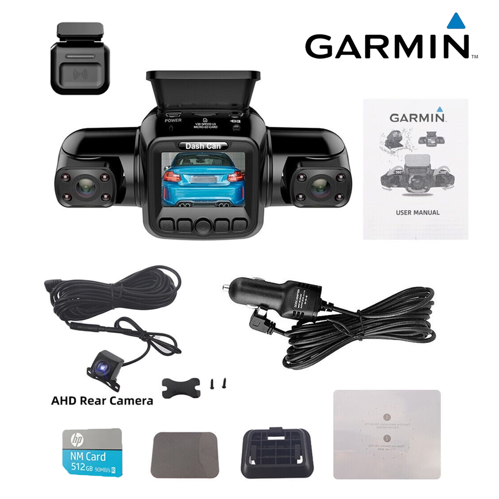 Garmin 4 csatornás autós kamera elöl, balra, jobbra és hátul, elöl és hátul belül, 360°-os panorámafelvétel HD autós kamerákkal, éjjellátóval