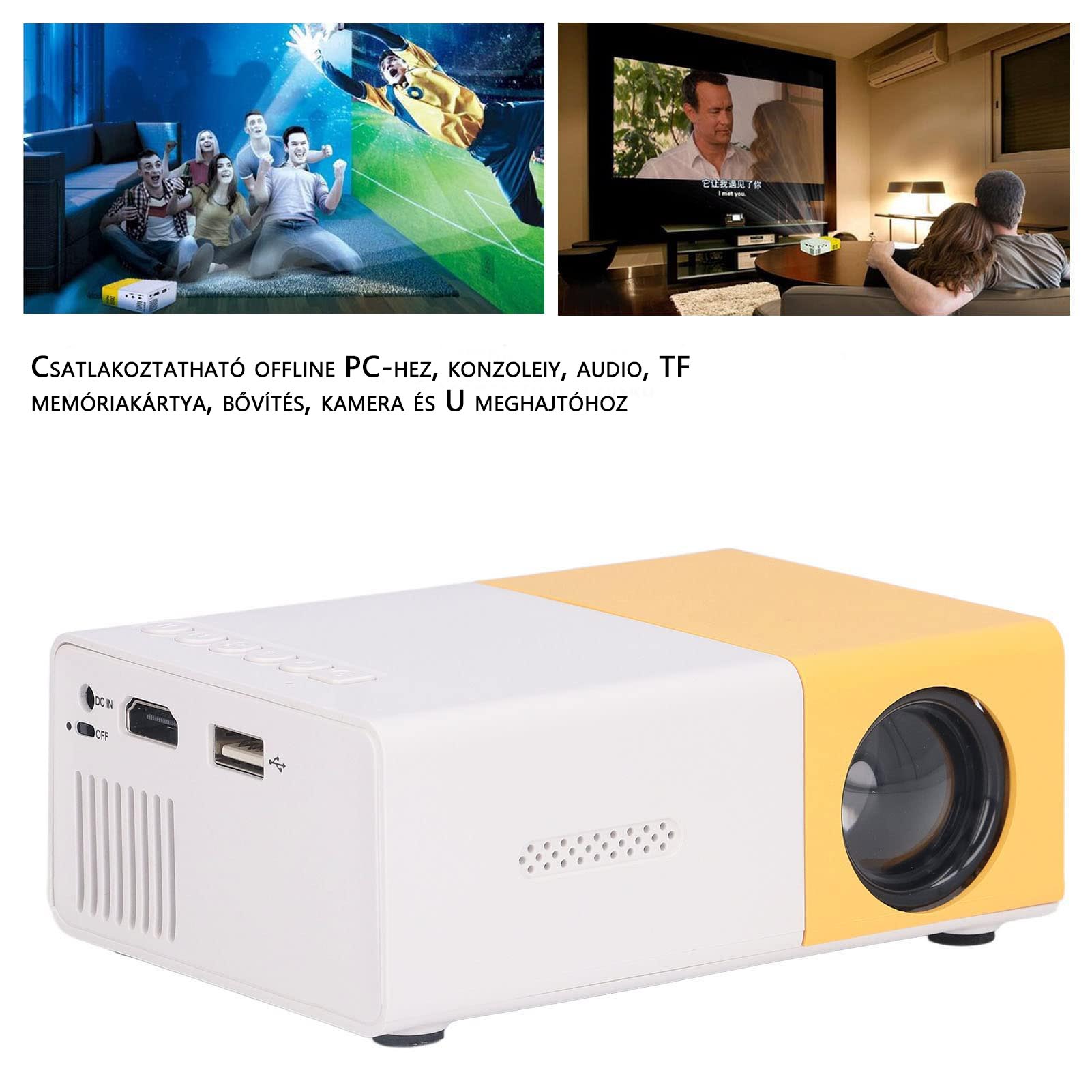 Hordozható mini projektor 24" - 60" nagyképernyős digitális mozi projektor