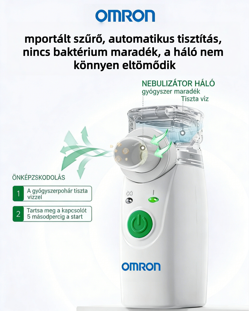 [Copy]OMRON inhalátor｜Kíméletes és hatékony légúti kezelés az egész család számára, otthoni használatra