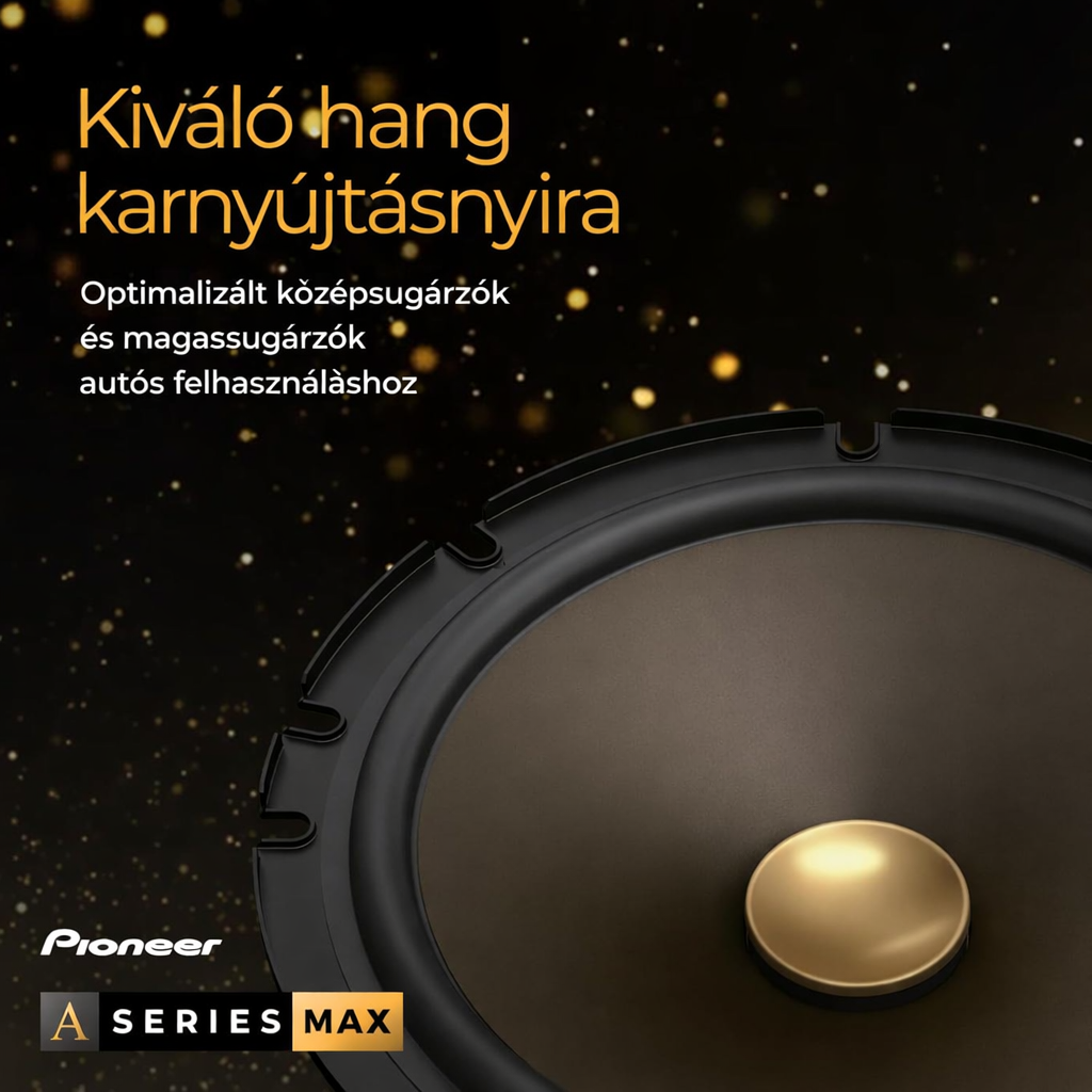 PIONEER A-sorozatú 6,5”-os 2-utas hangszórók (párban), kiegyensúlyozott hangzás + sima magas hangok, fokozott basszus, ideális gyári frissítés, mellékelt telepítési adapterek