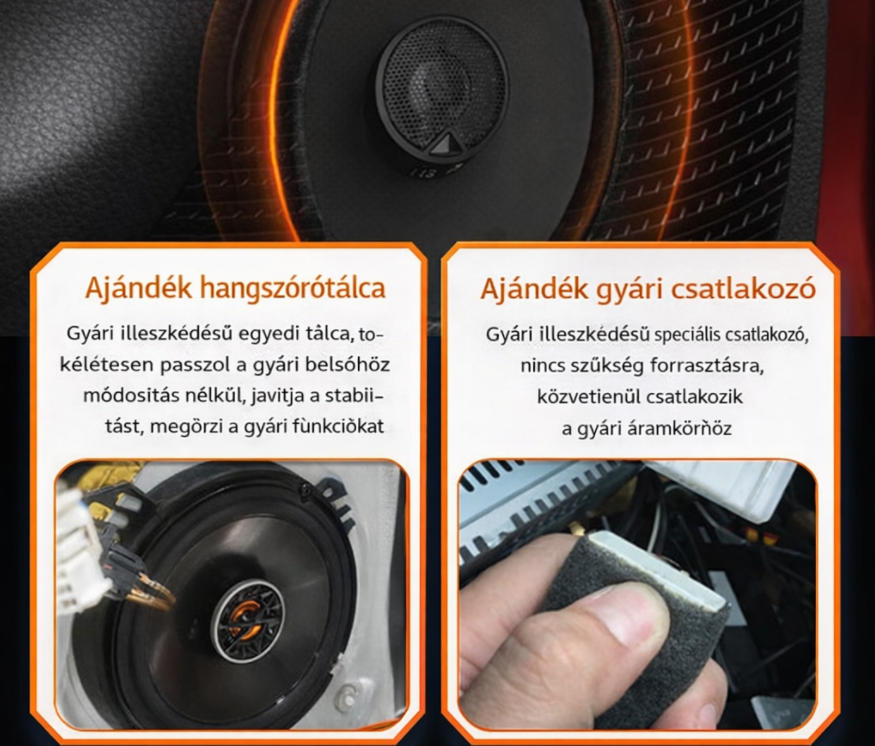 JBL autórádió-bővítőcsomag: 4 ajtós, 6 hangszórós szett, 6,5 hüvelykes univerzális autós hangszórók (zászlóshajó modell)