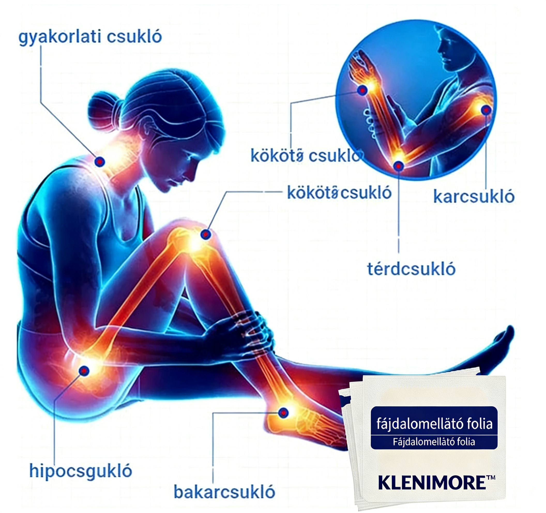 KLENIMORE gyógynövényes fájdalomcsillapító tapasz｜Enyhíti az ízületi és izomfájdalmat, segíti a könnyedebb mozgást