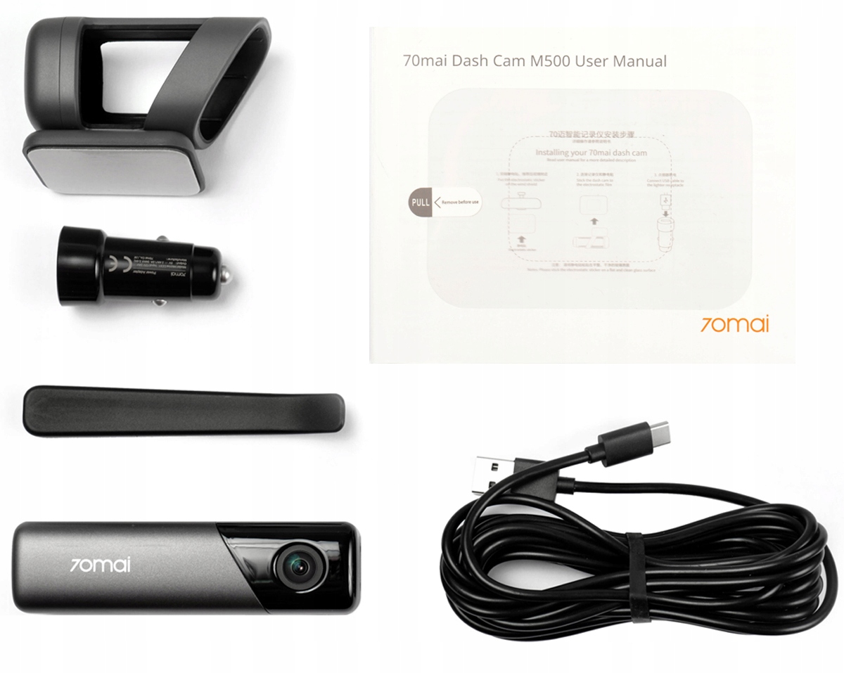 70mai M500 Kamera samochodowa z WBUDOWANĄ pamięcią 64GB Karta pamięci w zestawie 64 GB