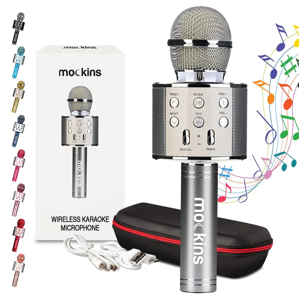 Φορητό μικρόφωνο Karaoke - Μικρόφωνο με ενσωματωμένο ηχείο Bluetooth - Συμβατό με συσκευές IOS και Android
