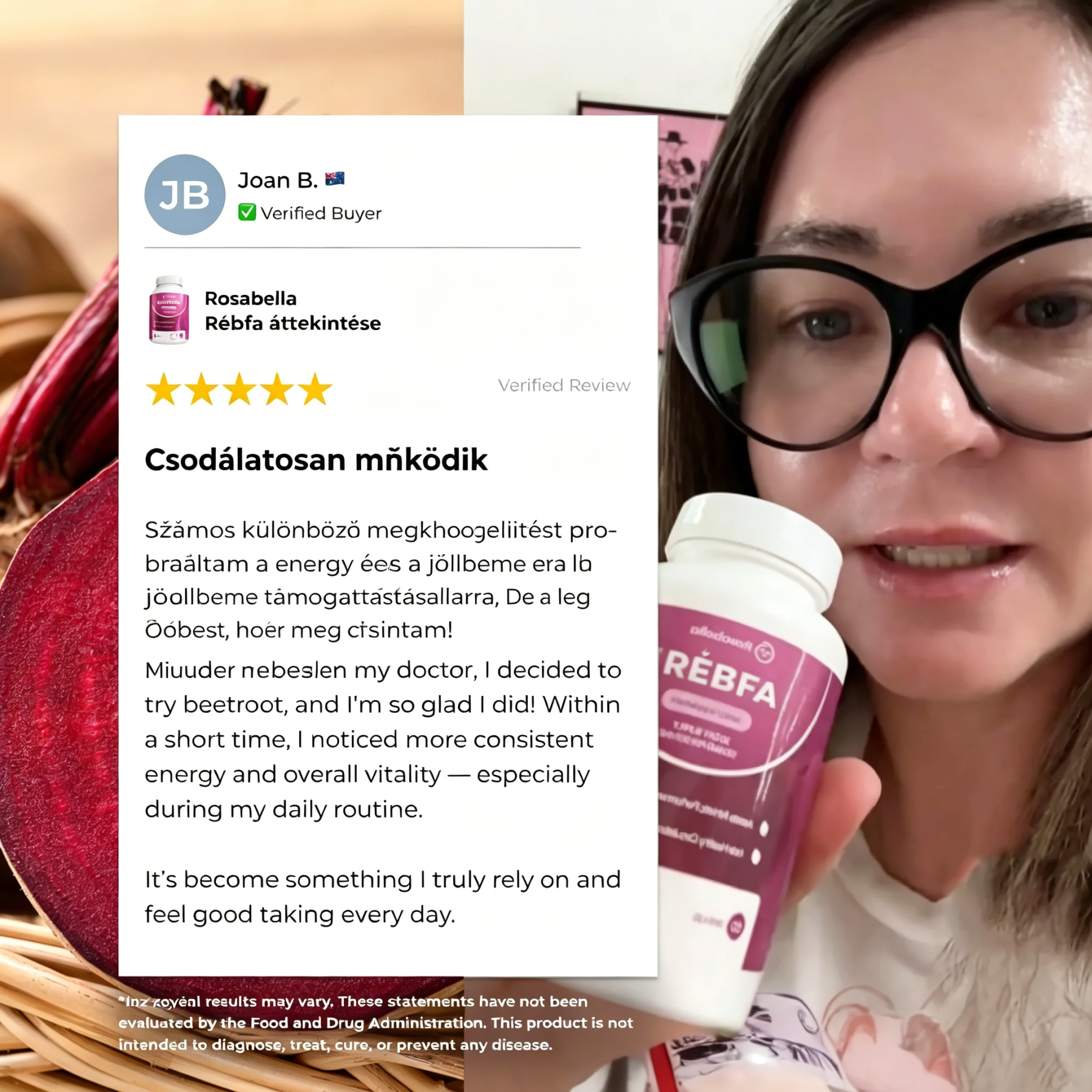 Rosabella cékla kapszulák a vérkeringés és a vitalitás támogatására