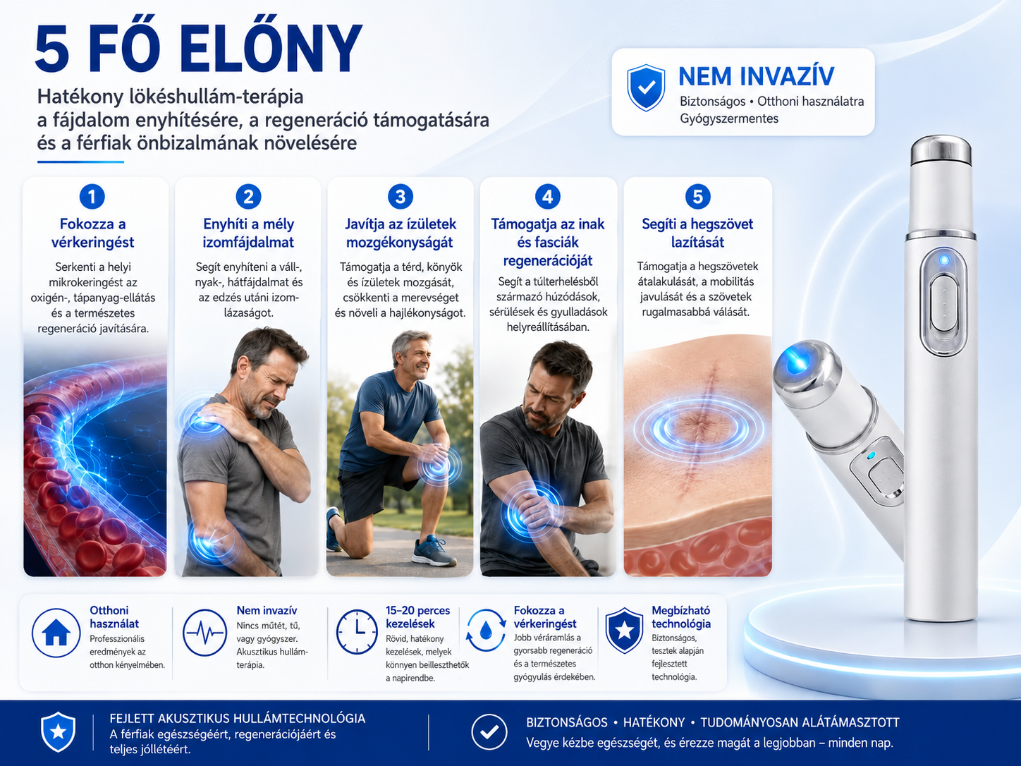 😍😍 Újítsa meg férfi vitalitását, nyerje vissza önbizalmát  Fejlett lökéshullám-terápia, amely támogatja az erekció minőségének és tartósságának javítását, miközben enyhítheti az izmok, ízületek és inak fájdalmát.💪💪