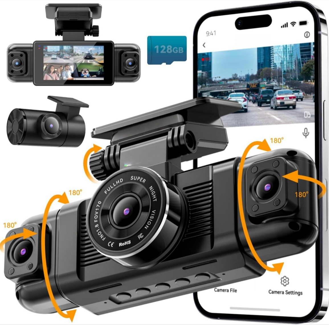 Garmin Négy Kamerás Teljes Körű Autós DVR - Szuper Széles Látószög, Éjjellátó, Ütközés Érzékelés, 24 órás Parkolás Felügyelet, Intelligens WiFi Csatlakozás