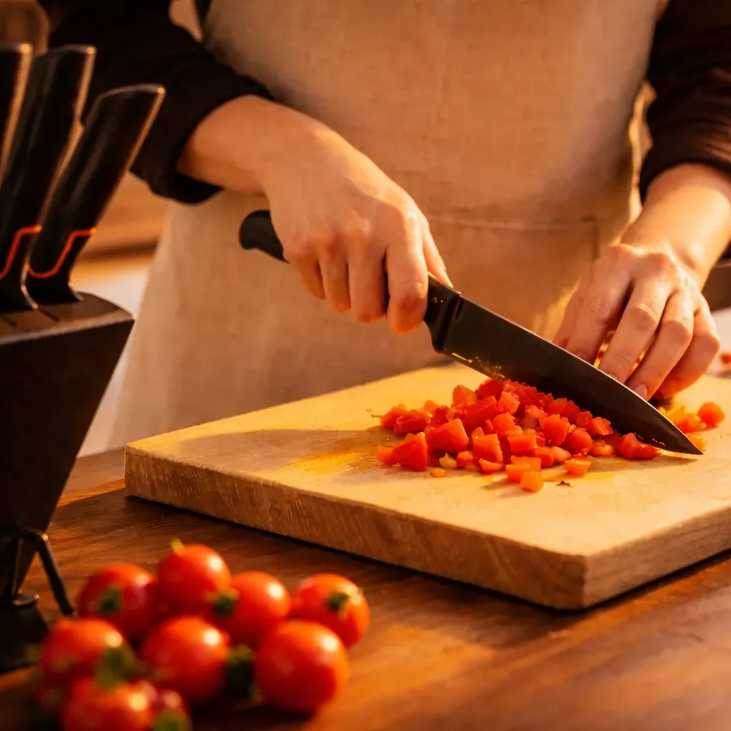 👩‍🍳 FISKARS® Limitált kiadás: EDGE 5 részes konyhai késkészlet – éles kések + tartó + késélező
