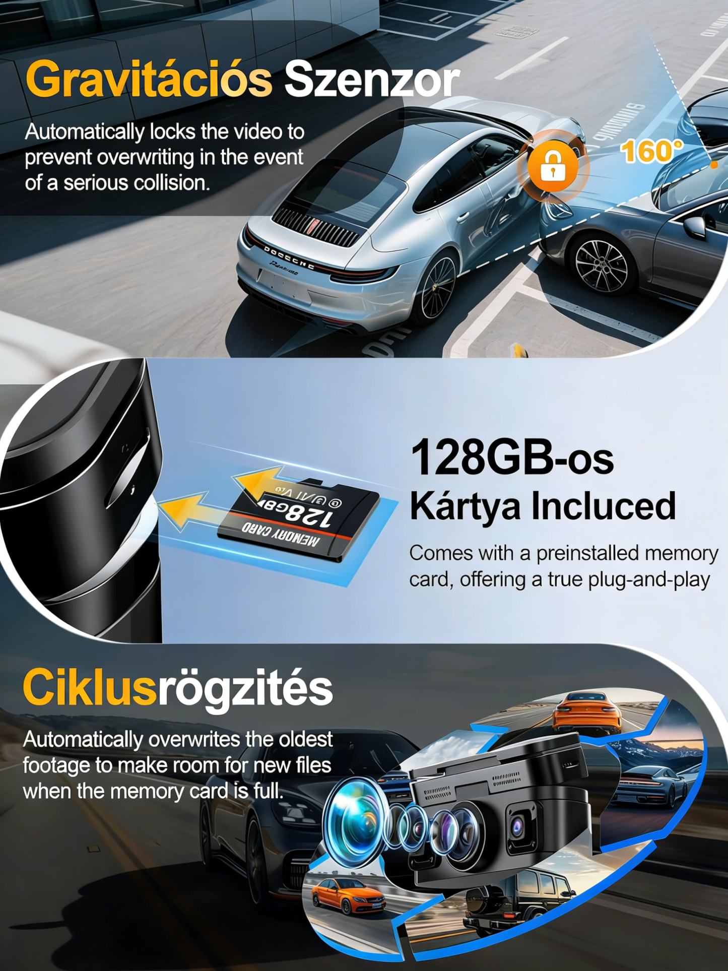 Garmin 360° View 4K 4 Channel Dash Cam Front and Rear Inside Left Right, Built-in GPS, 5.8GHz WiFi, Car Dash Camera for Cars with App Connect, Support Parking Mode, G-Sensor, Free 128GB Card