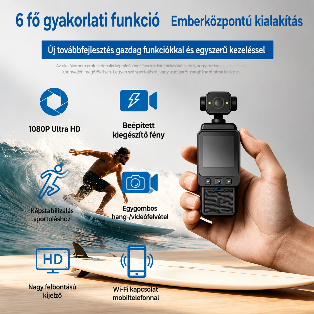 2026 Új Ultralight 4 az 1-ben akciókamera | Támogatja az 1080P HD videofelvételt, 360°-ban forgatható objektívet, képstabilizálást, egykattintásos felvételt, hordozható kültéri kamera, alkalmas kerékpározáshoz, vlogoláshoz és drón szintű felvételkészítésh