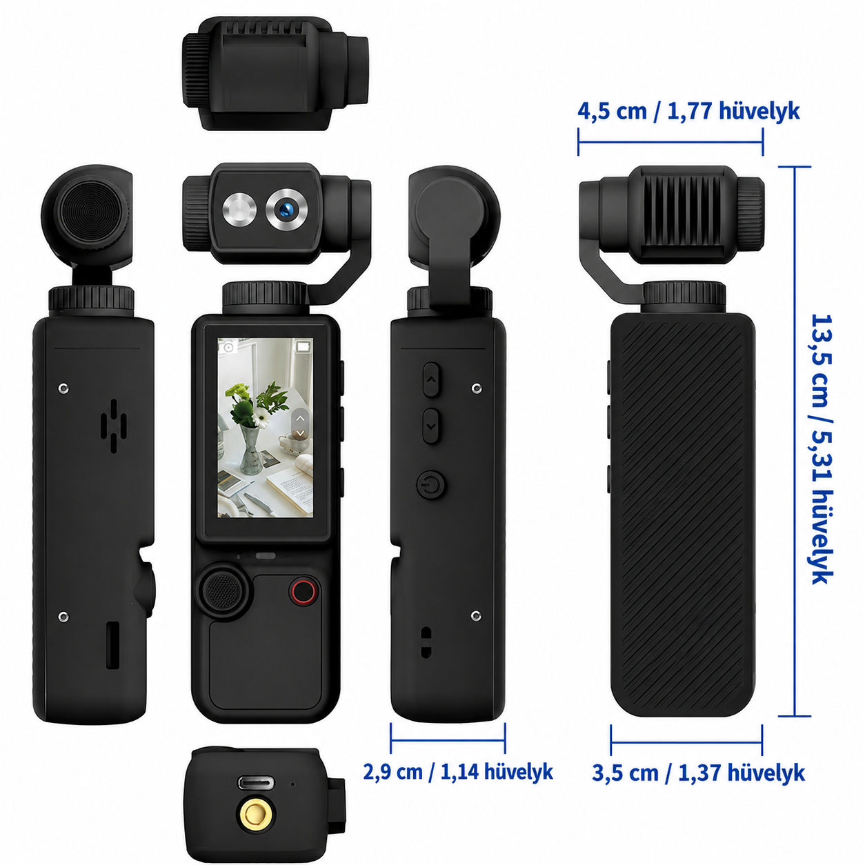 26 Új Ultralight 4 az 1-ben akciókamera | Támogatja az 1080P HD videofelvételt, 360°-ban forgatható objektívet, képstabilizálást, egykattintásos felvételt, hordozható kültéri kamera, alkalmas kerékpározáshoz, vlogoláshoz és drón szintű felvételkészítésh