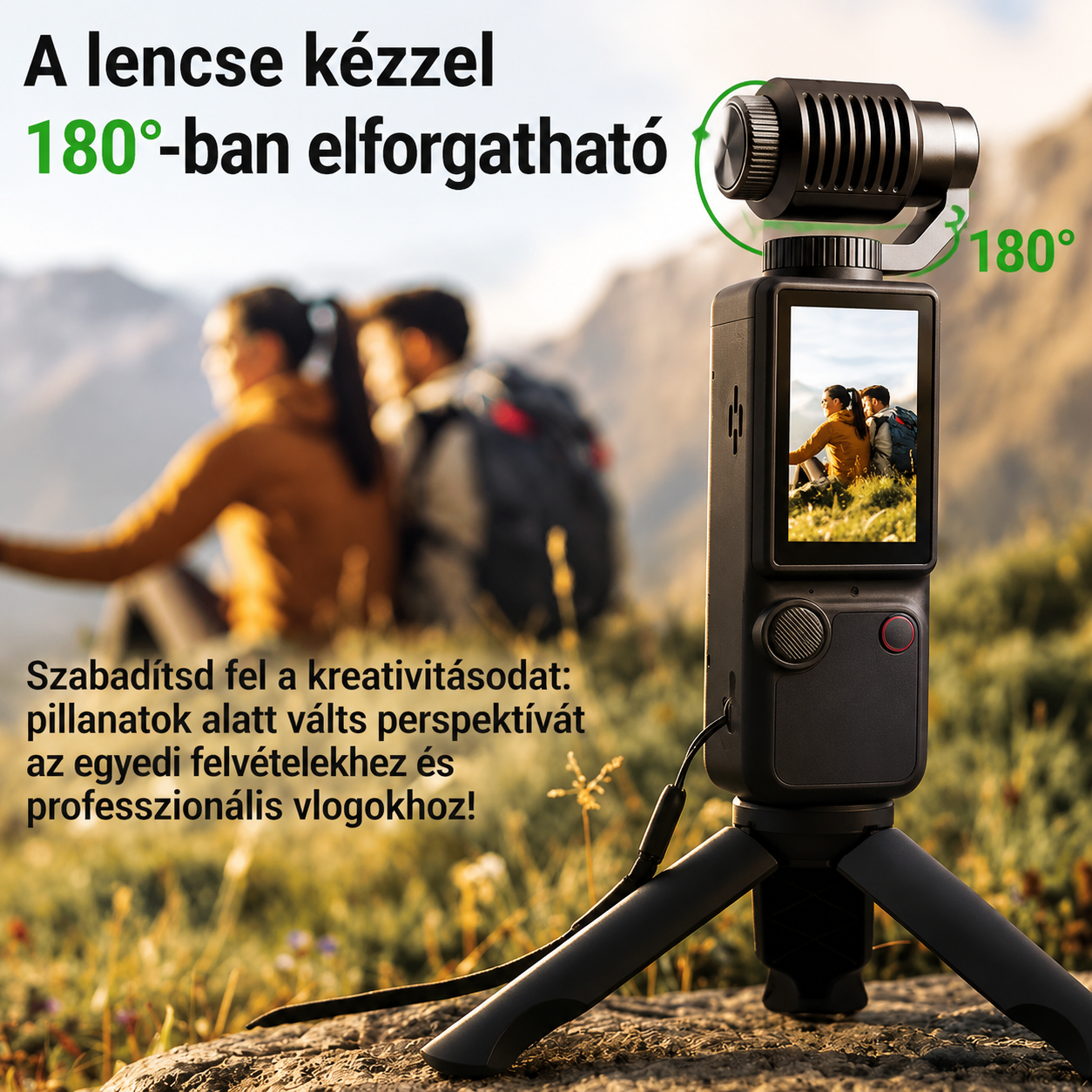 26 Új Ultralight 4 az 1-ben akciókamera | Támogatja az 1080P HD videofelvételt, 360°-ban forgatható objektívet, képstabilizálást, egykattintásos felvételt, hordozható kültéri kamera, alkalmas kerékpározáshoz, vlogoláshoz és drón szintű felvételkészítésh