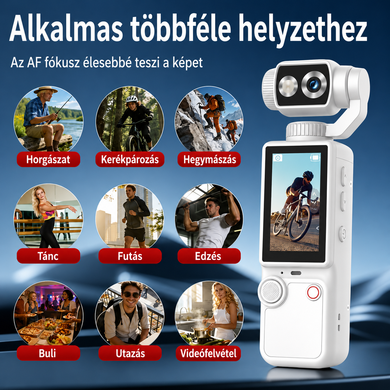 26 Új Ultralight 4 az 1-ben akciókamera | Támogatja az 1080P HD videofelvételt, 360°-ban forgatható objektívet, képstabilizálást, egykattintásos felvételt, hordozható kültéri kamera, alkalmas kerékpározáshoz, vlogoláshoz és drón szintű felvételkészítésh