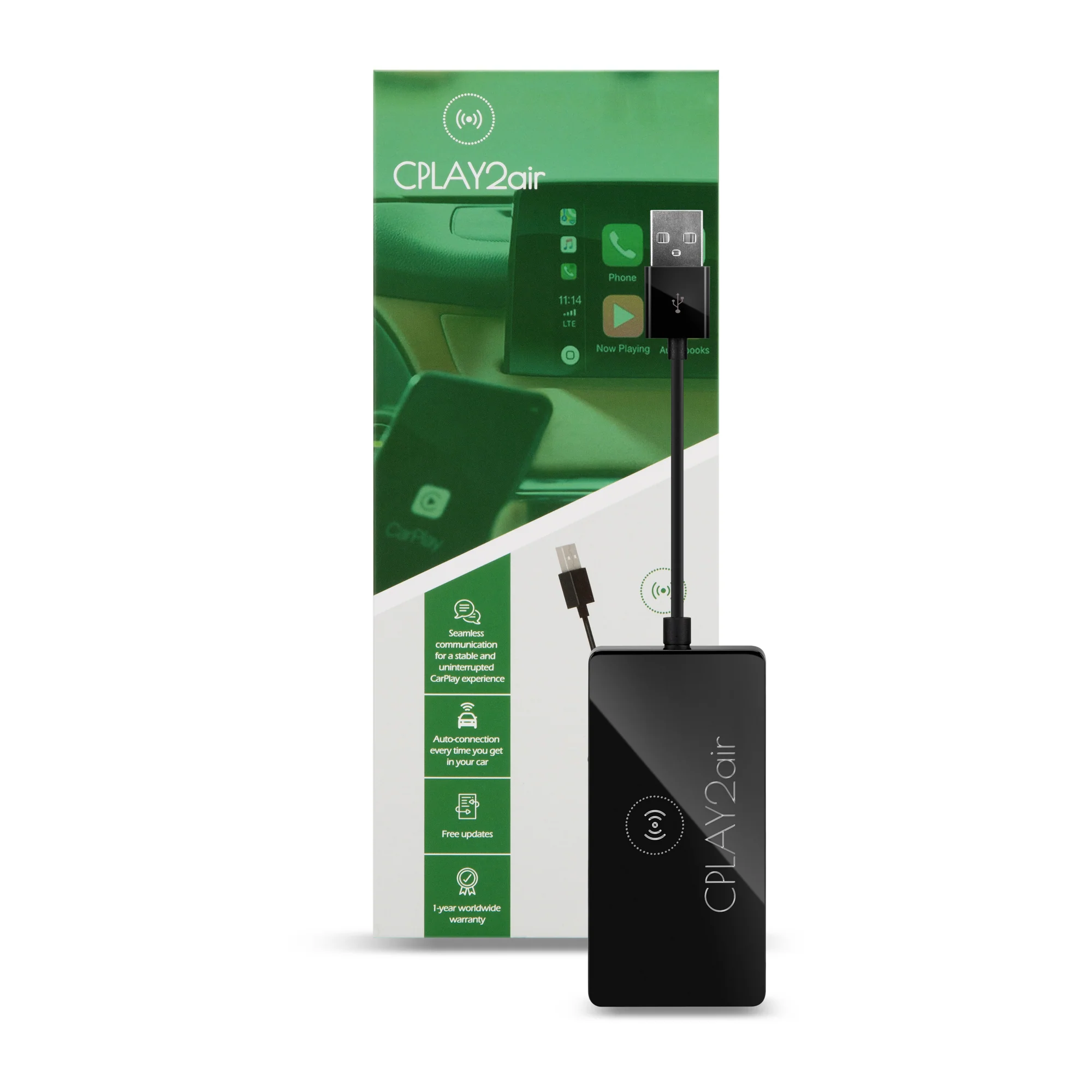 2026 CPLAY2AIR Adapter Wireless CarPlay – Upgrade complet, 8G/128G conexiune wireless, compatibil cu Apple CarPlay și Android Auto