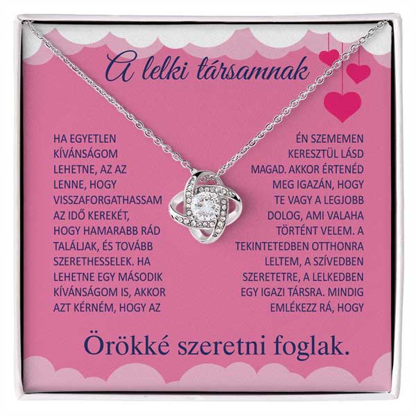  A lelki társamnak - 14K fehér aranyozású nyaklánc cirkónia kristályokkal LOVE