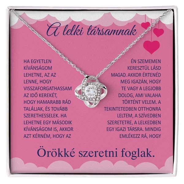  A lelki társamnak - 14K fehér aranyozású nyaklánc cirkónia kristályokkal LOVE
