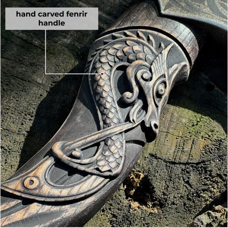 Kézzel kovácsolt gravírozott nyél Viking fejsze (Limited Edition)