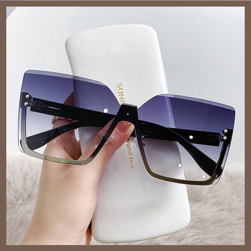 Versace-Damen-Halbrahmen-Sonnenbrille aus Metall