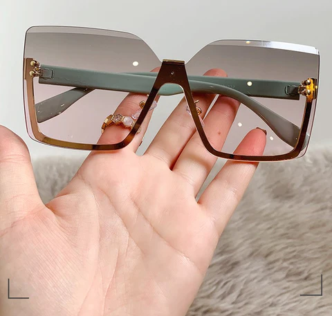 Versace-Damen-Halbrahmen-Sonnenbrille aus Metall