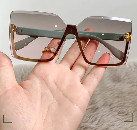 Versace-Damen-Halbrahmen-Sonnenbrille aus Metall