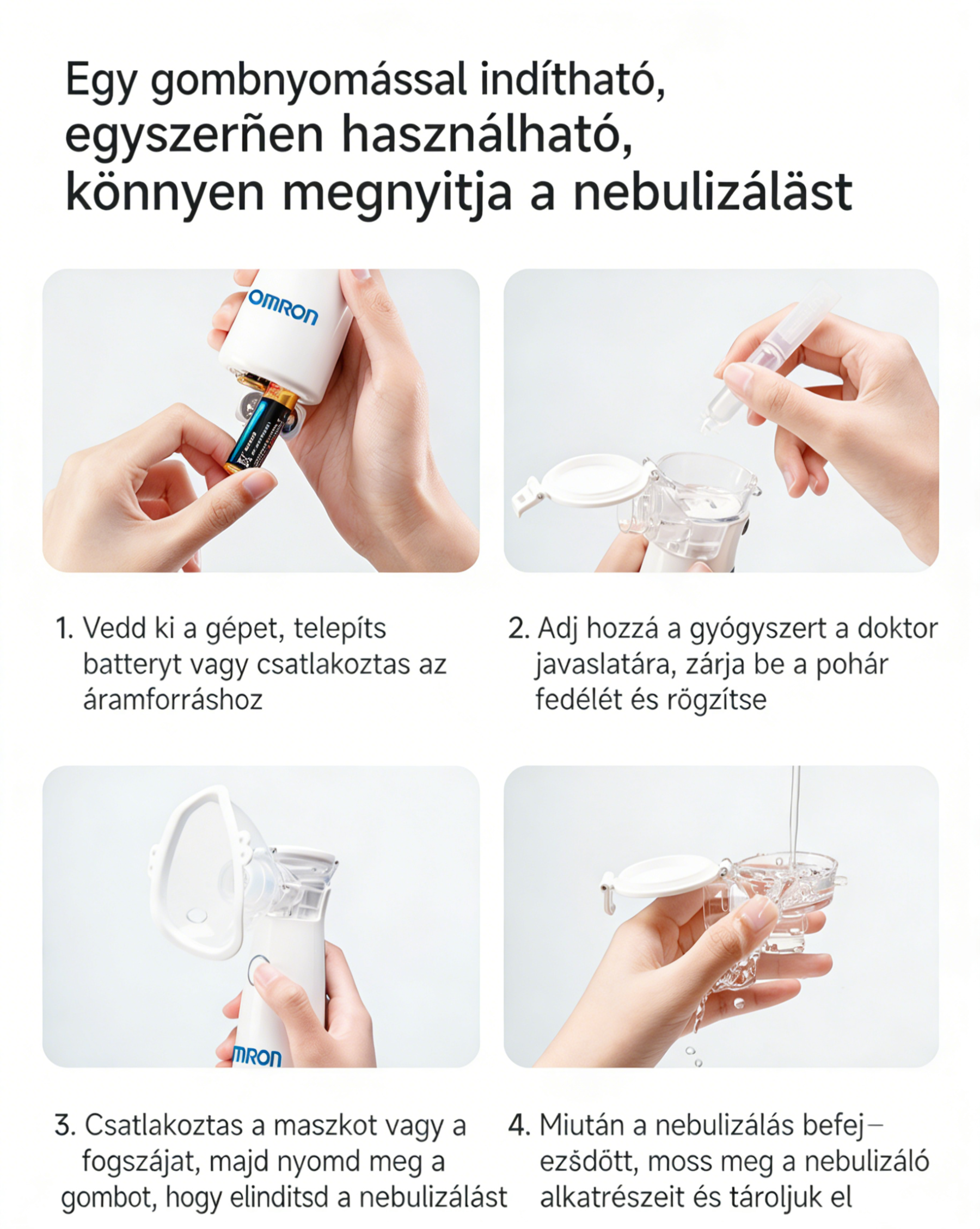 OMRON inhalátor｜Kíméletes és hatékony légúti kezelés az egész család számára, otthoni használatra