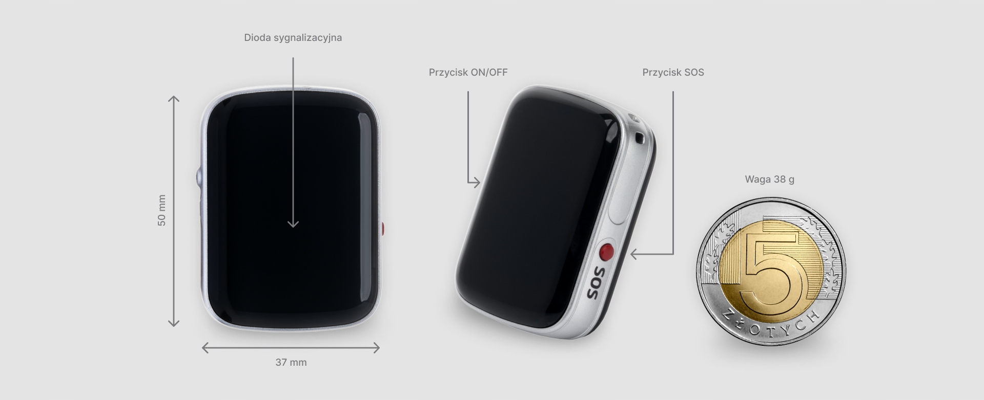 LOKALIZATOR GPS DLA PSA opcja przywołania LOCON DOG MAX + APLIKACJA 12MCY Wysokość produktu 3.3 cm