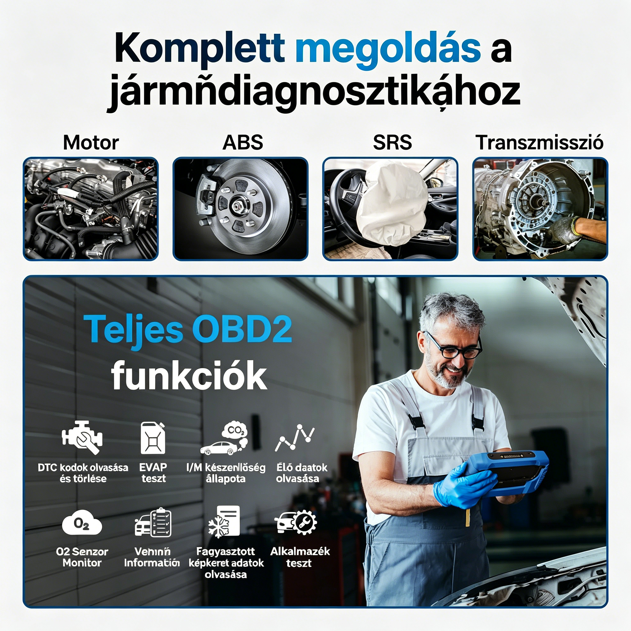Diagnosztizáljon, javítson és takarítson meg pénzt a BLKTEC 460T OBD2 szkennerrel!