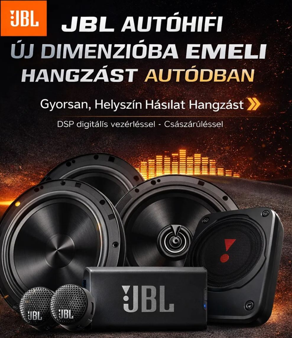 JBL autórádió-bővítőcsomag: 4 ajtós, 6 hangszórós szett, 6,5 hüvelykes univerzális autós hangszórók (zászlóshajó modell)