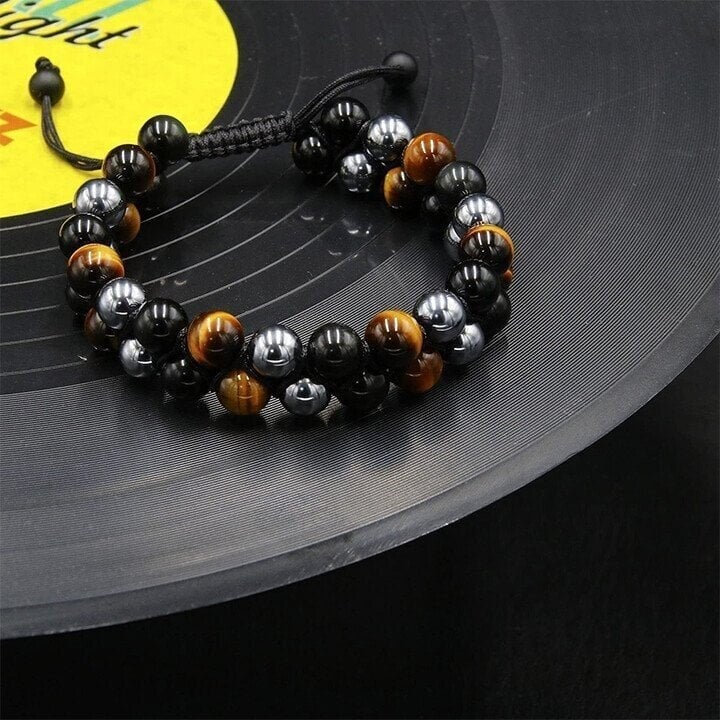 (🎁2024 New Year Hot Sale🎁)Triple Protection Bracelet-Genuine Tigers Eye Agate and Black gallstone-The Perfect Gift