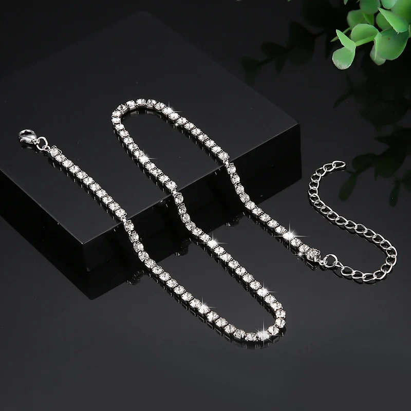 (🎁2024 New Year Hot Sale🎁)💥"Crystal' Tennis Necklace + Free Bracelet