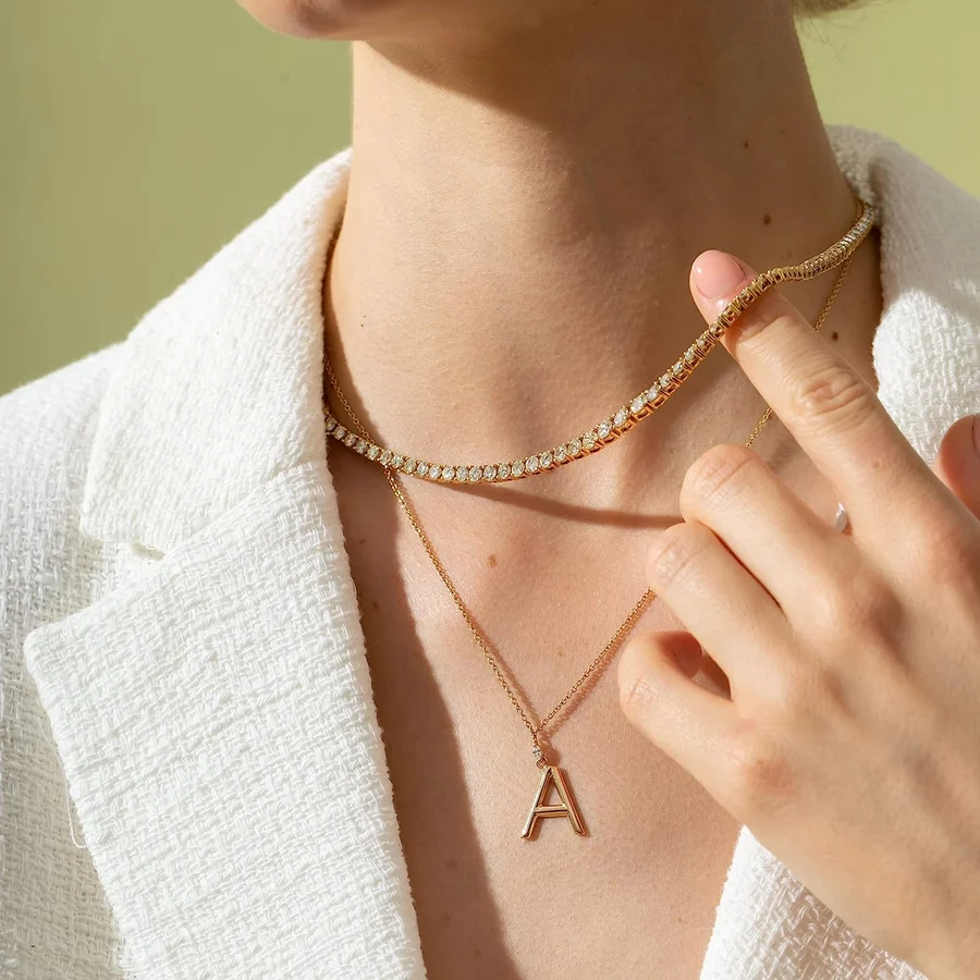 (🎁2024 New Year Hot Sale🎁)💥"Crystal' Tennis Necklace + Free Bracelet