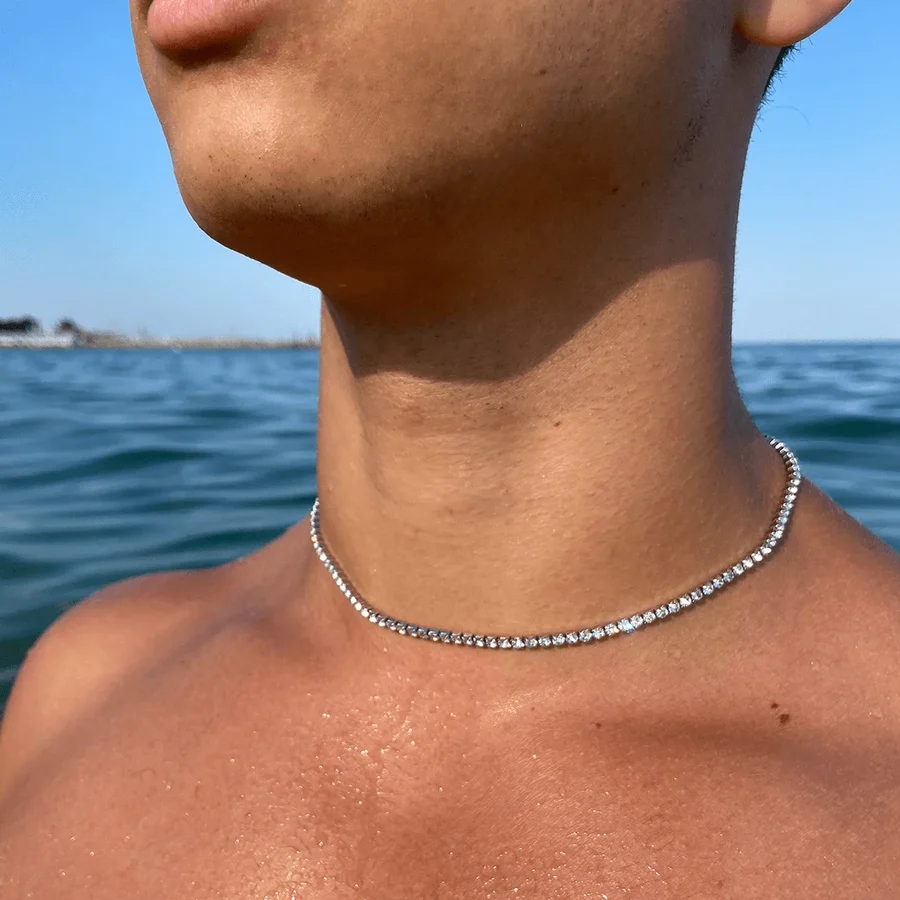 (🎁2024 New Year Hot Sale🎁)💥"Crystal' Tennis Necklace + Free Bracelet