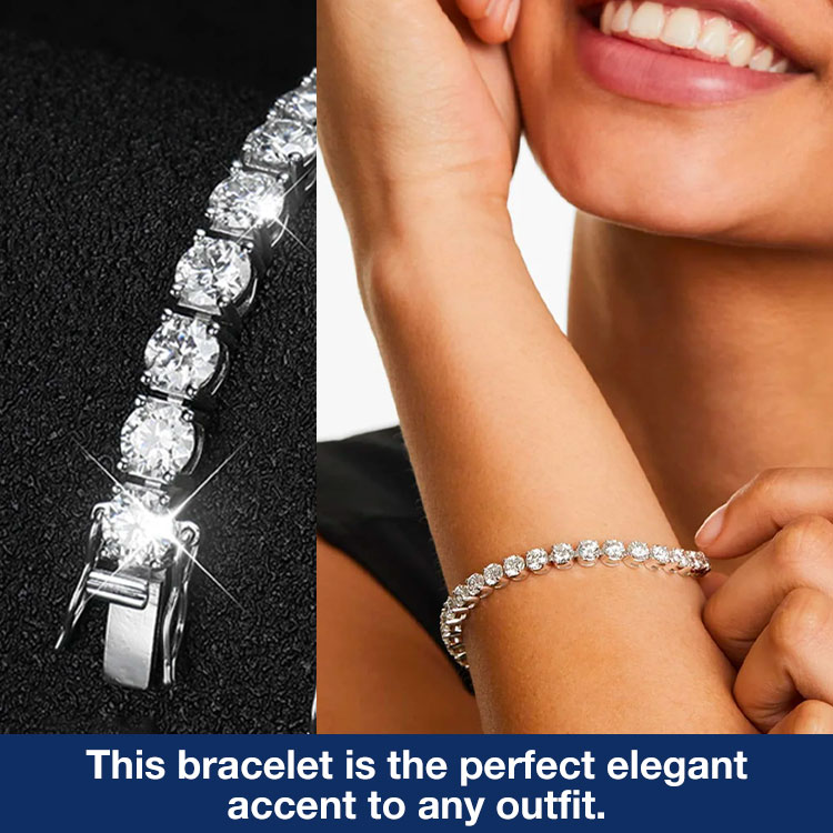 Sparkling 3MM Moissanite Tennis Bracelet with free jewelry box