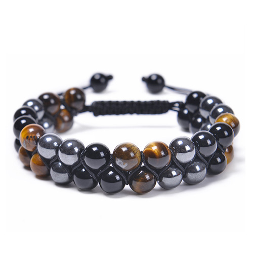(🎁2024 New Year Hot Sale🎁)Triple Protection Bracelet-Genuine Tigers Eye Agate and Black gallstone-The Perfect Gift