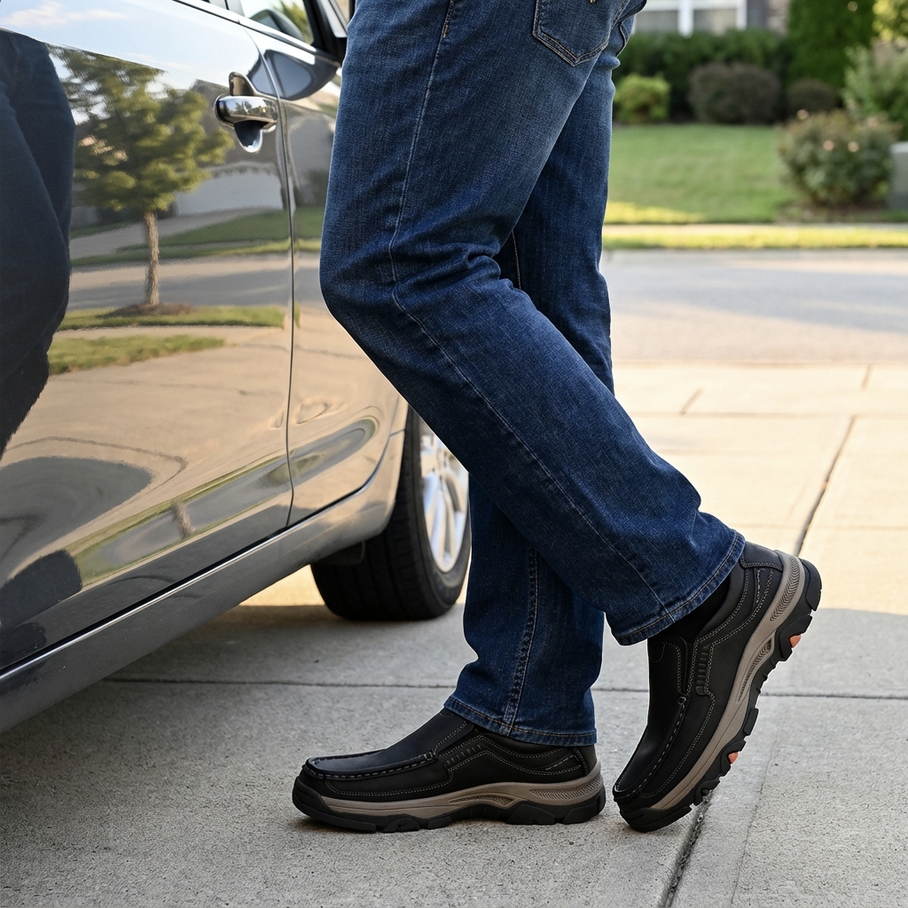 ⏰Promotion 50% OFF - Men’s Orthopedic Supportive Wide-Fit Casual Leather Slip-On Loafers