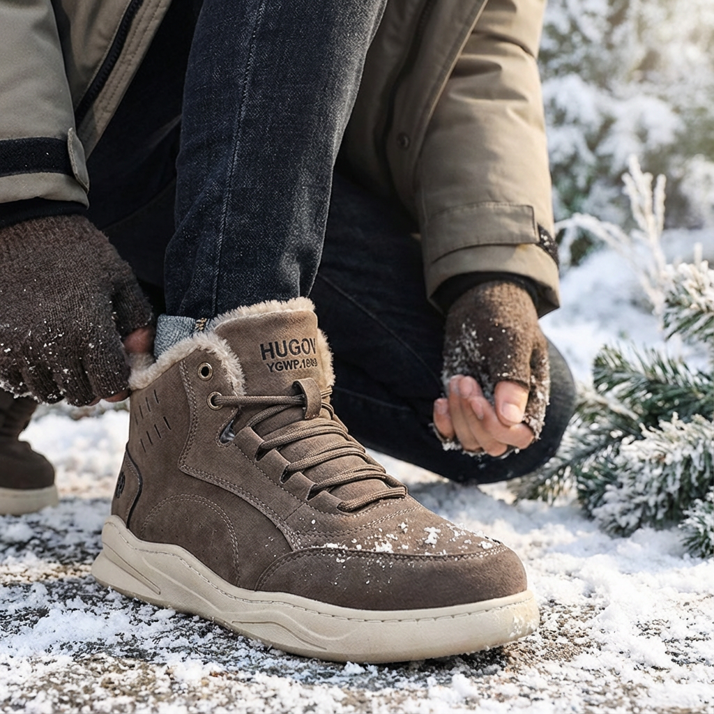 Men's-Outdoor warm waterproof ski-proof boots