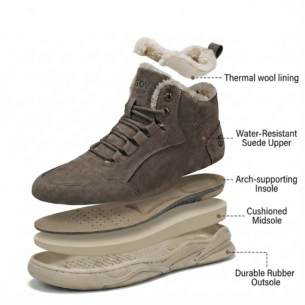 Men's-Outdoor warm waterproof ski-proof boots