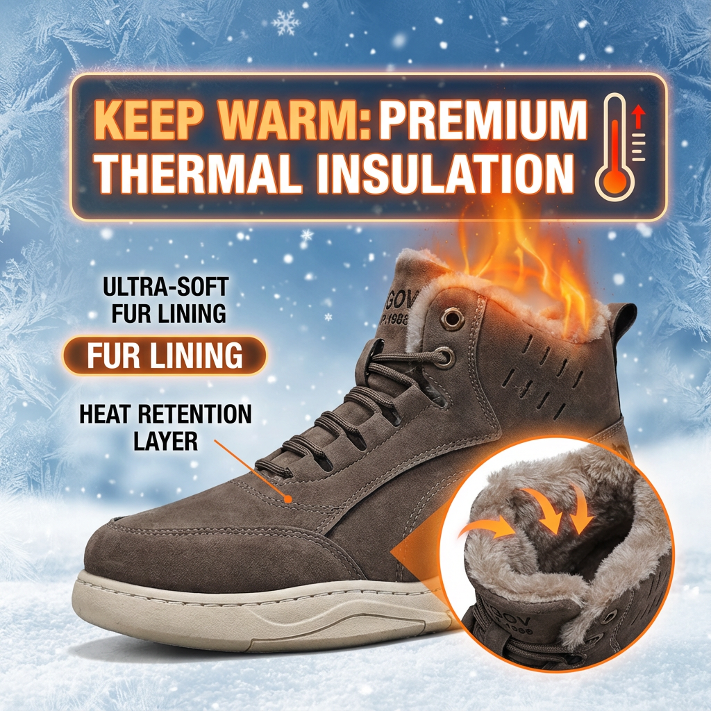 Men's-Outdoor warm waterproof ski-proof boots