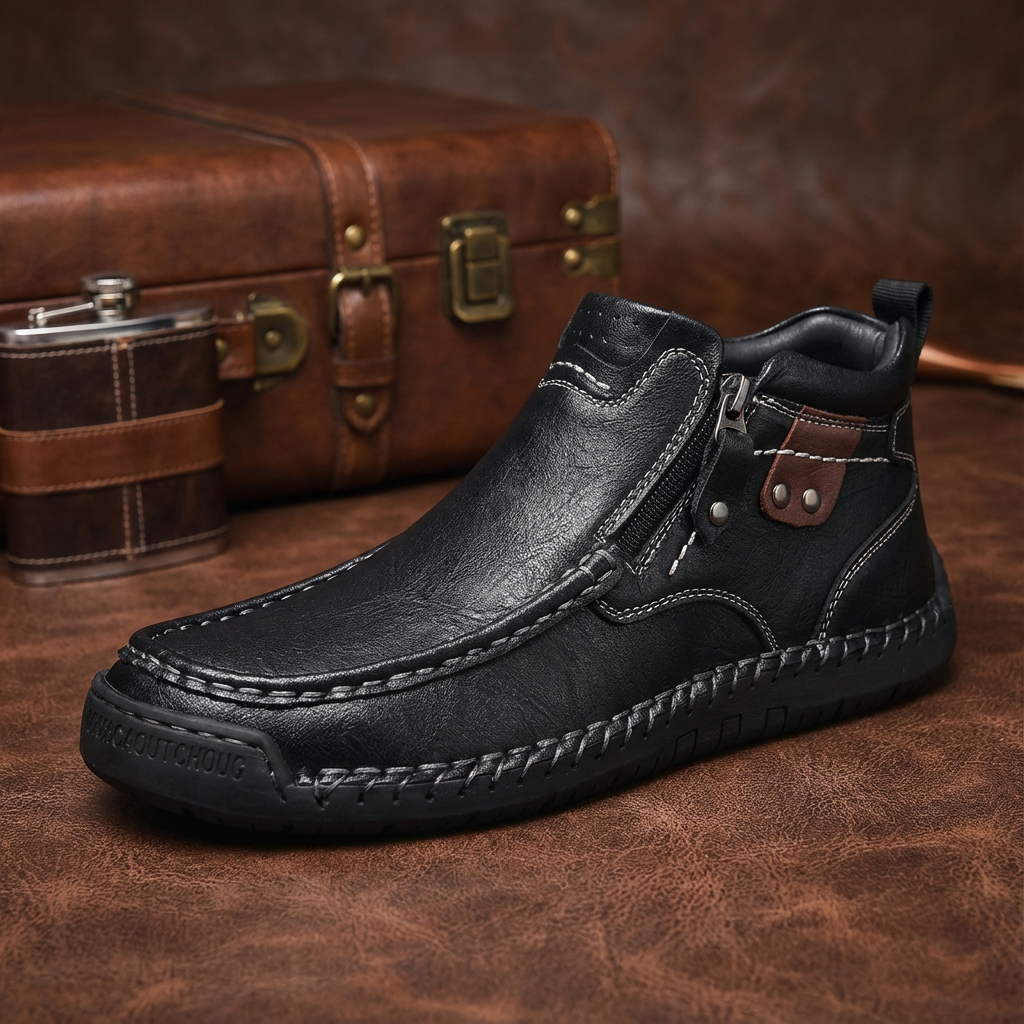 ⏰Promotion 50% OFF - Men's Handcrafted Vintage Casual Genuine Leather Relaxed Fit Ankle Boots