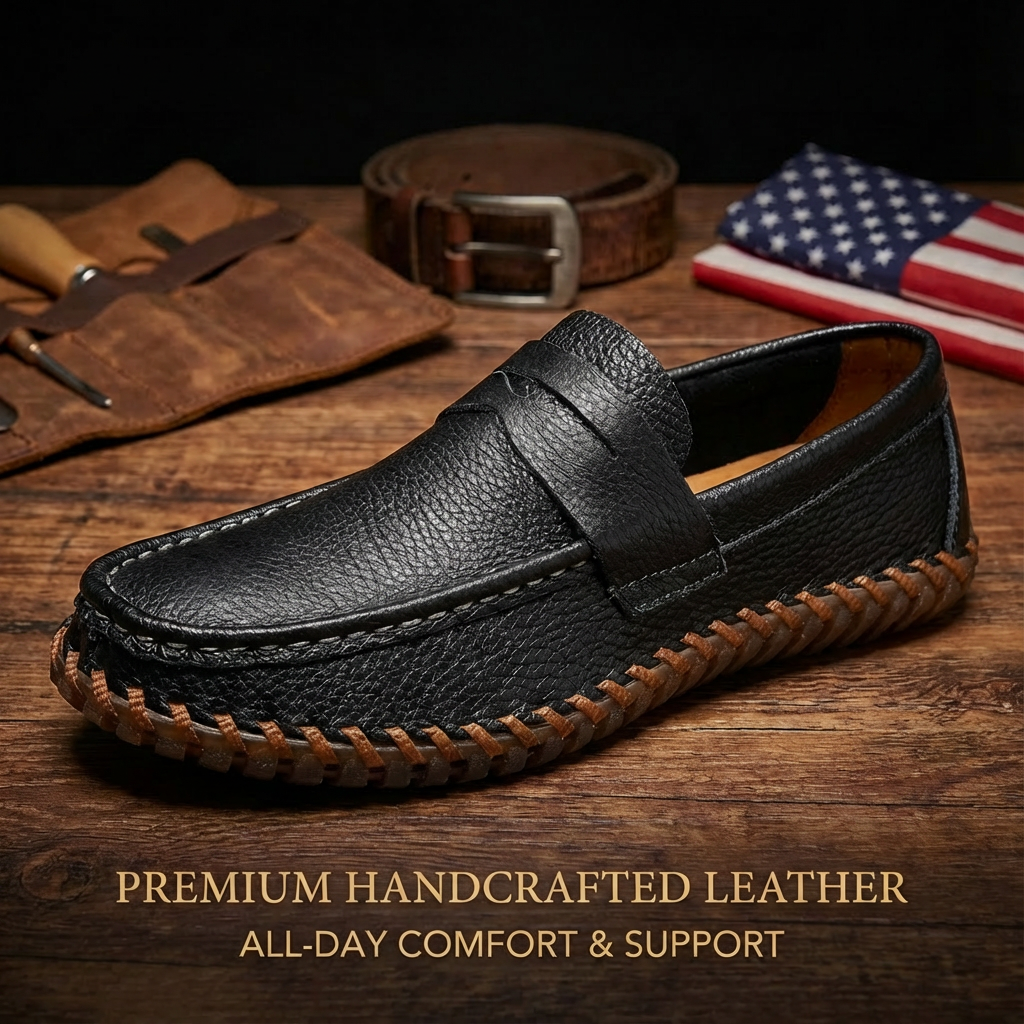 Men’s Genuine Leather Penny Loafers – Comfortable Everyday Slip-On
