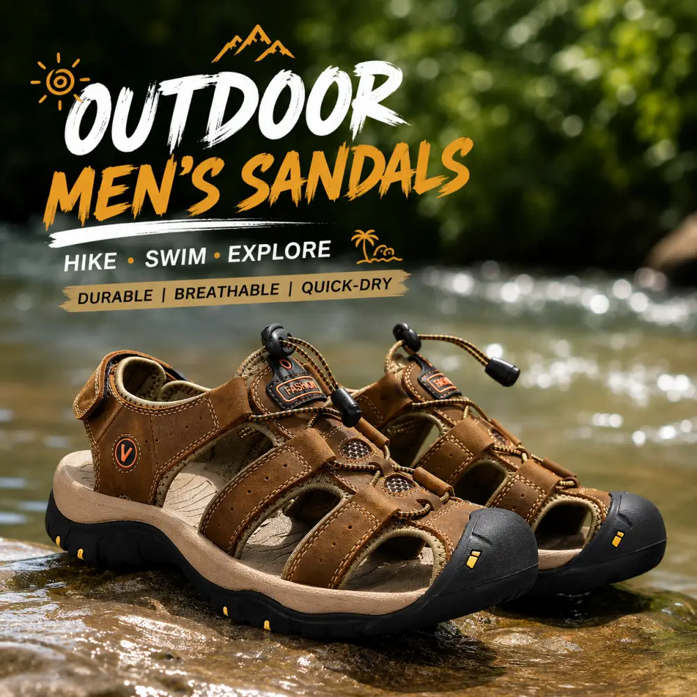 ⏰Last Day 50% OFF🔥Men's Comfortable Non-Slip Hiking Sport Sandals Outdoor Closed Toe Water Shoes