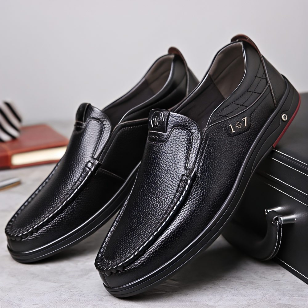 Last Day 50% OFF🔥Men's Genuine Leather Orthopedic Support Casual Business Slip On Loafers