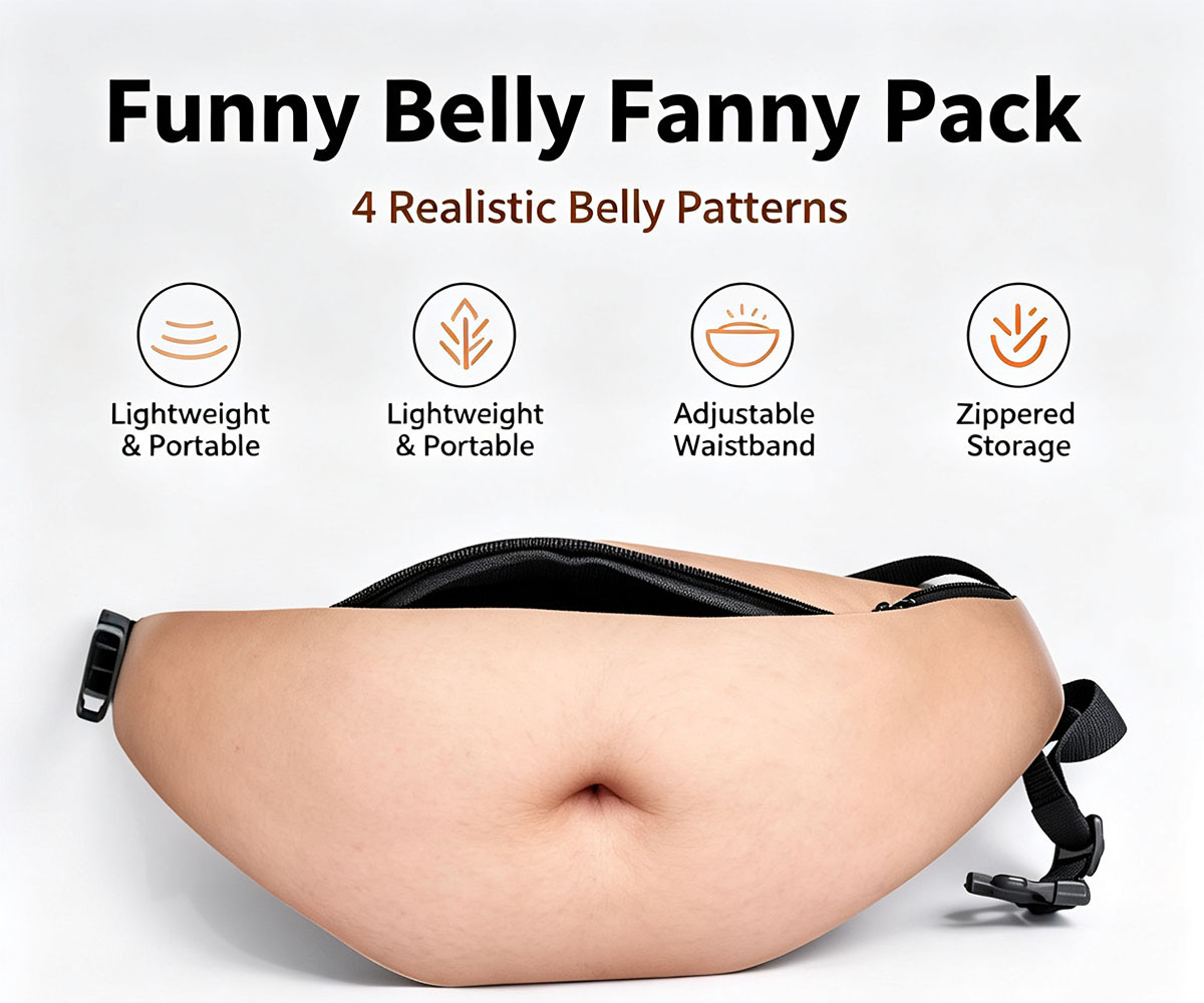The Fake Belly Fanny Pack™ — The Funniest Waist Bag That Looks Like a Real Dad Bod